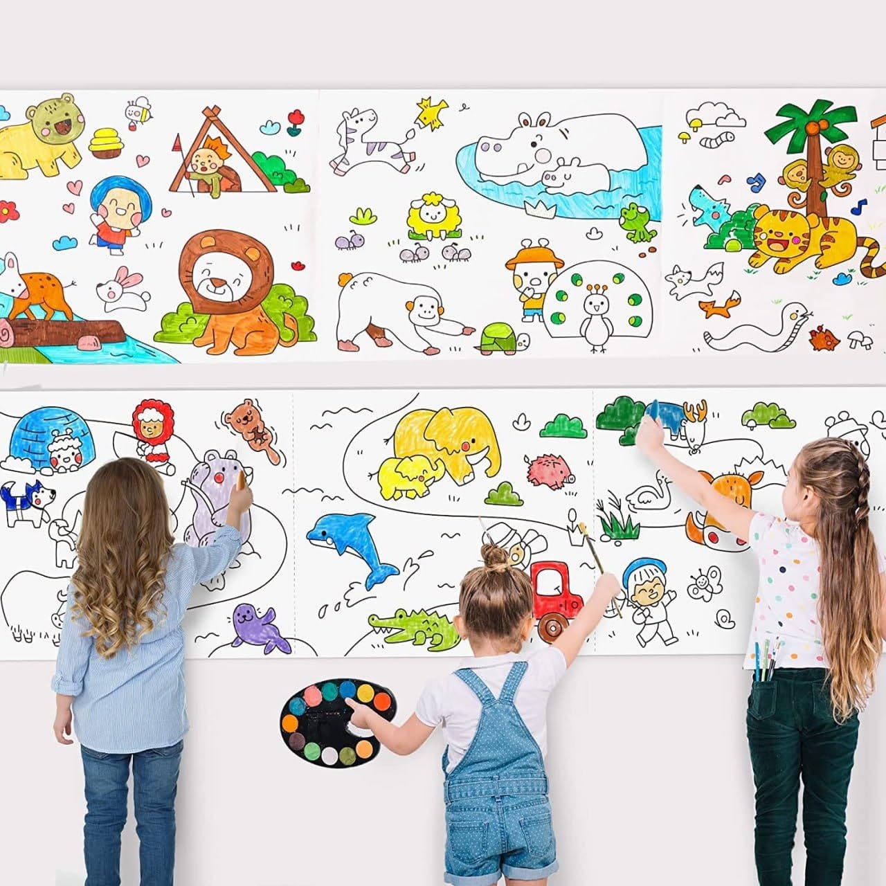 Kids Drawing Paper Roll With Sticker
